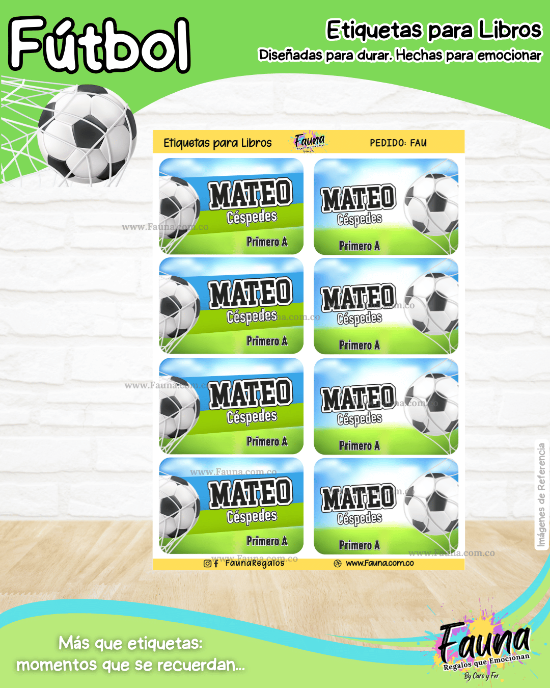 Fútbol Niño ⚽ - Etiquetas Escolares Premium Personalizadas
