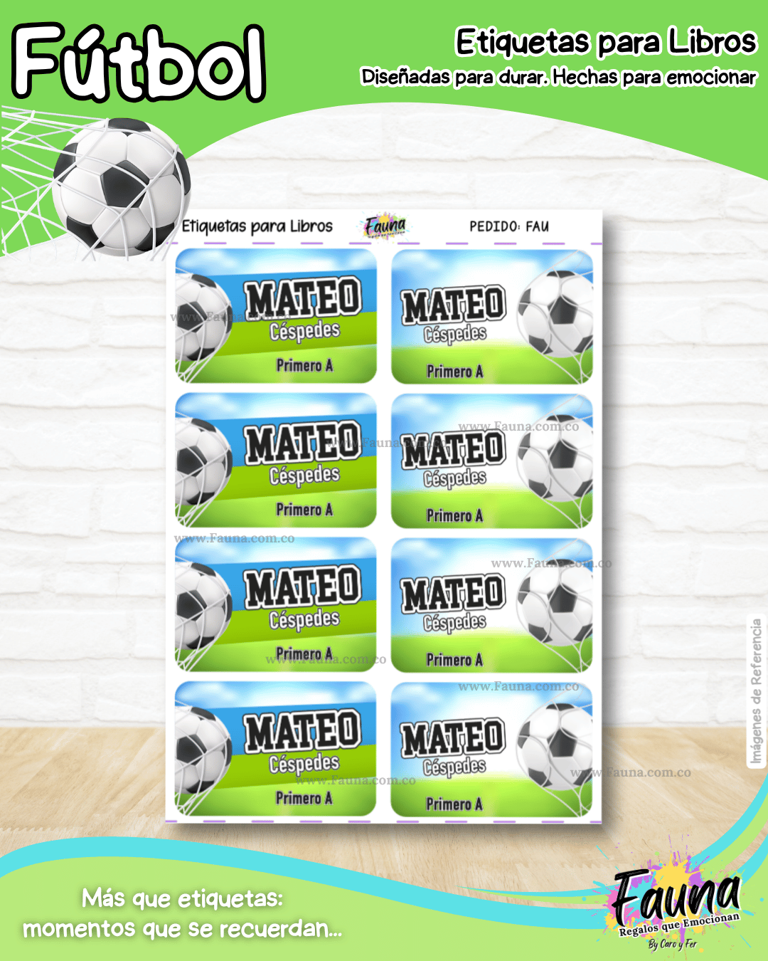 Fútbol Niño ⚽ - Etiquetas Escolares Premium Personalizadas