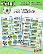 Fútbol Niño ⚽ - Etiquetas Escolares Premium Personalizadas