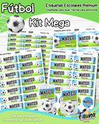 Fútbol Niño ⚽ - Etiquetas Escolares Premium Personalizadas