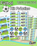 Fútbol Niño ⚽ - Etiquetas Escolares Premium Personalizadas