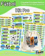 Fútbol Niño ⚽ - Etiquetas Escolares Premium Personalizadas