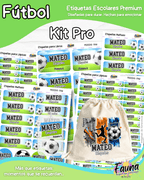 Fútbol Niño ⚽ - Etiquetas Escolares Premium Personalizadas