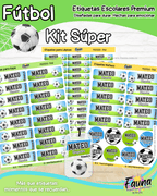 Fútbol Niño ⚽ - Etiquetas Escolares Premium Personalizadas