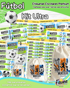 Fútbol Niño ⚽ - Etiquetas Escolares Premium Personalizadas