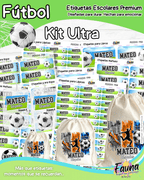Fútbol Niño ⚽ - Etiquetas Escolares Premium Personalizadas