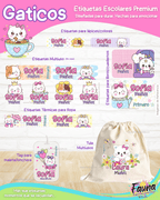 Gaticos 🐾 - Etiquetas Escolares Premium Personalizadas
