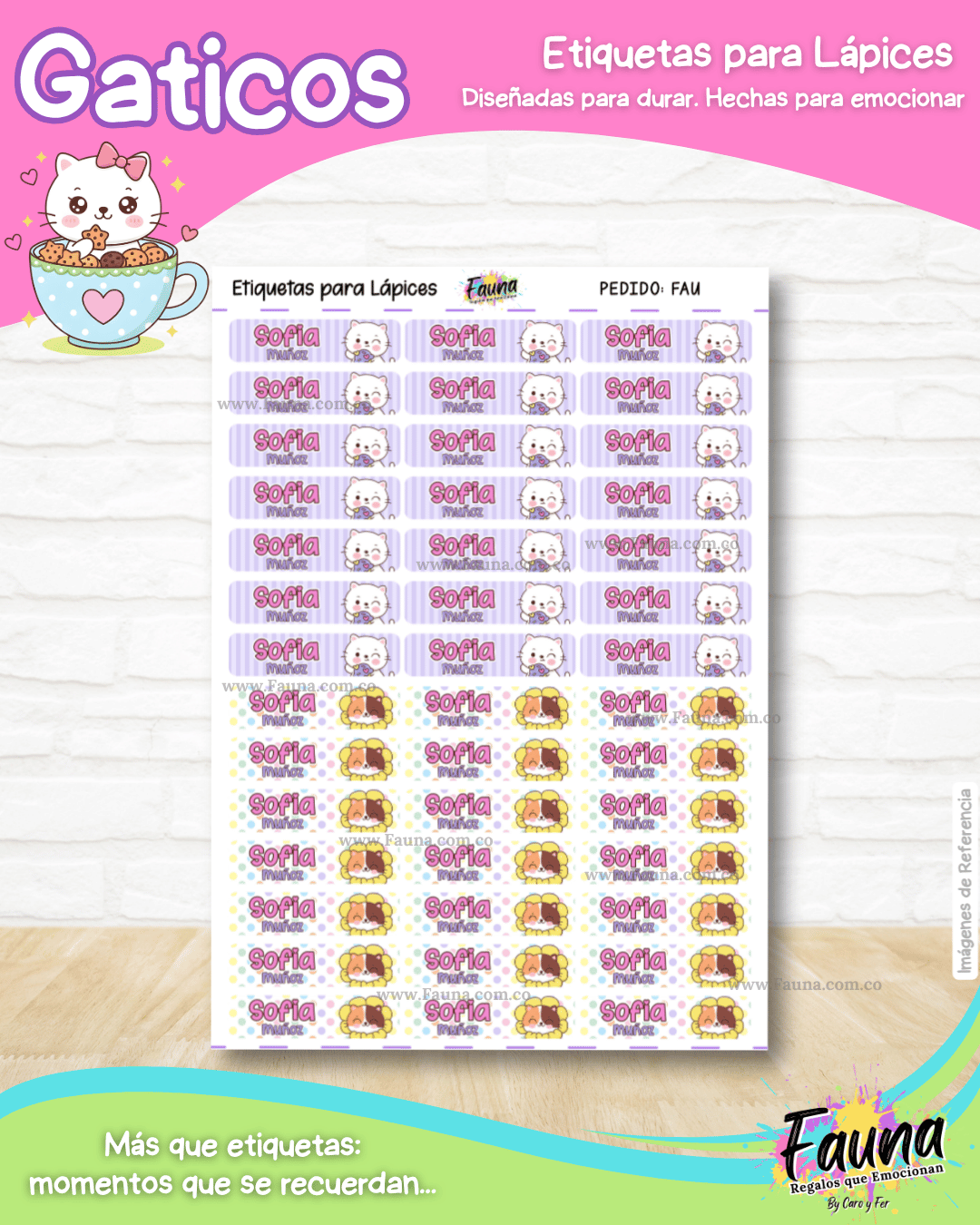 Gaticos 🐾 - Etiquetas Escolares Premium Personalizadas