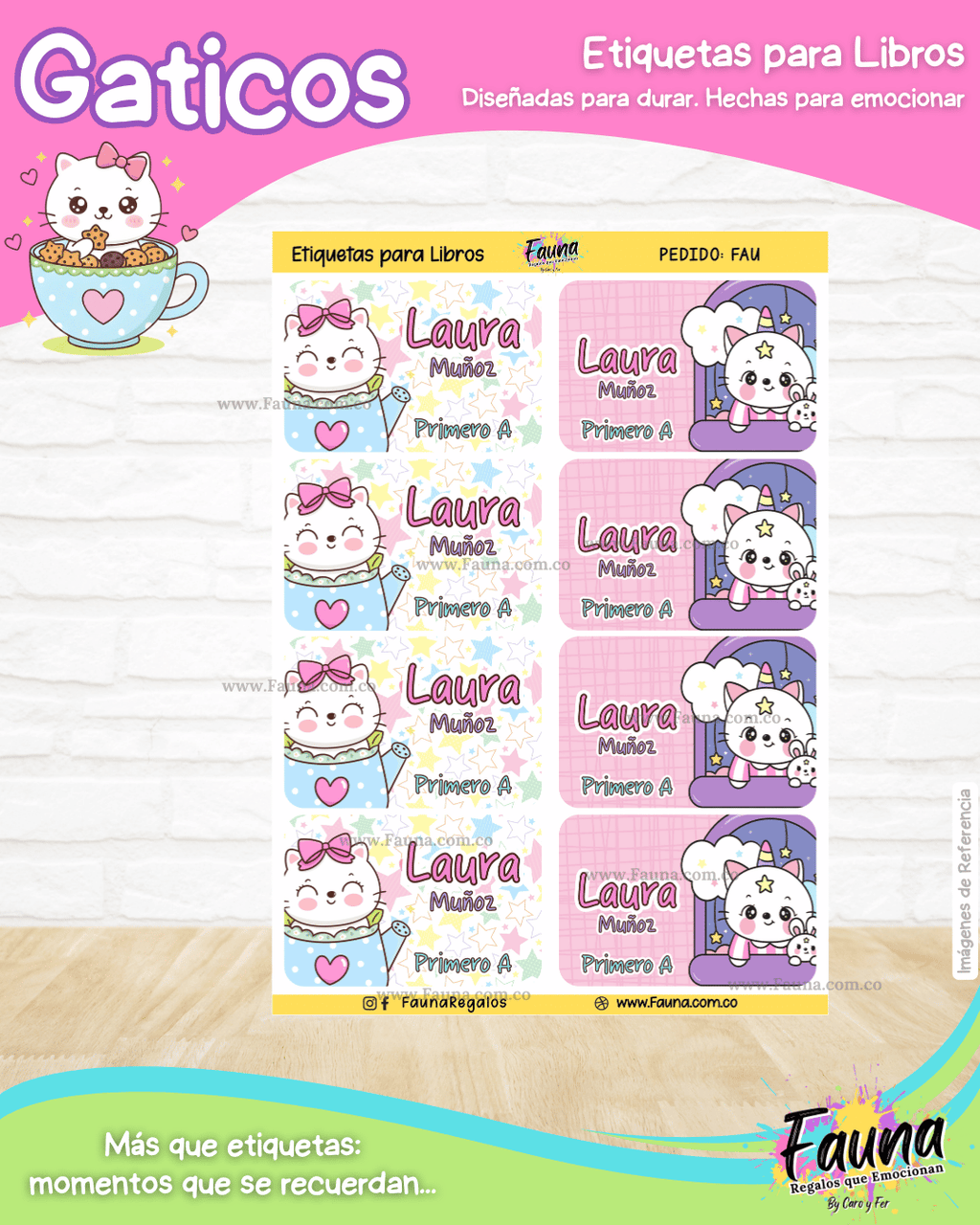 Gaticos 🐾 - Etiquetas Escolares Premium Personalizadas