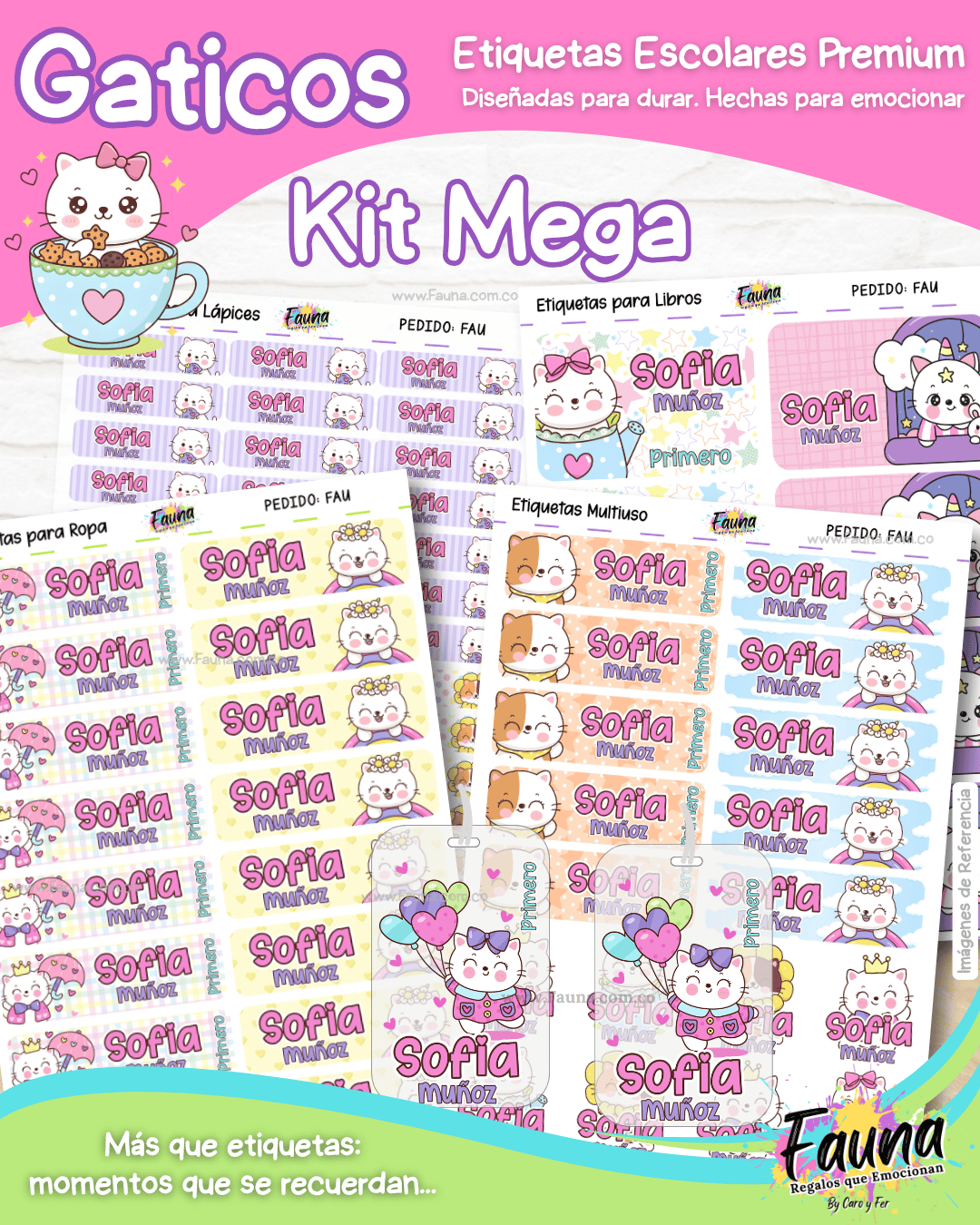 Gaticos 🐾 - Etiquetas Escolares Premium Personalizadas