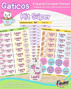 Gaticos 🐾 - Etiquetas Escolares Premium Personalizadas