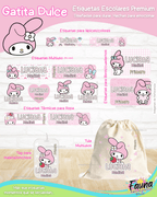Gatita Dulce 🌸 - Etiquetas Escolares Premium Personalizadas