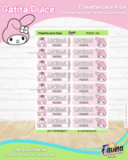Gatita Dulce 🌸 - Etiquetas Escolares Premium Personalizadas