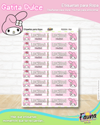 Gatita Dulce 🌸 - Etiquetas Escolares Premium Personalizadas