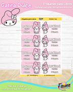 Gatita Dulce 🌸 - Etiquetas Escolares Premium Personalizadas