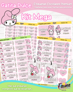 Gatita Dulce 🌸 - Etiquetas Escolares Premium Personalizadas