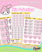 Gatita Dulce 🌸 - Etiquetas Escolares Premium Personalizadas