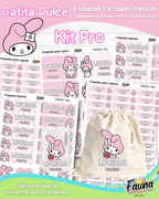 Gatita Dulce 🌸 - Etiquetas Escolares Premium Personalizadas