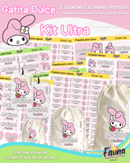 Gatita Dulce 🌸 - Etiquetas Escolares Premium Personalizadas