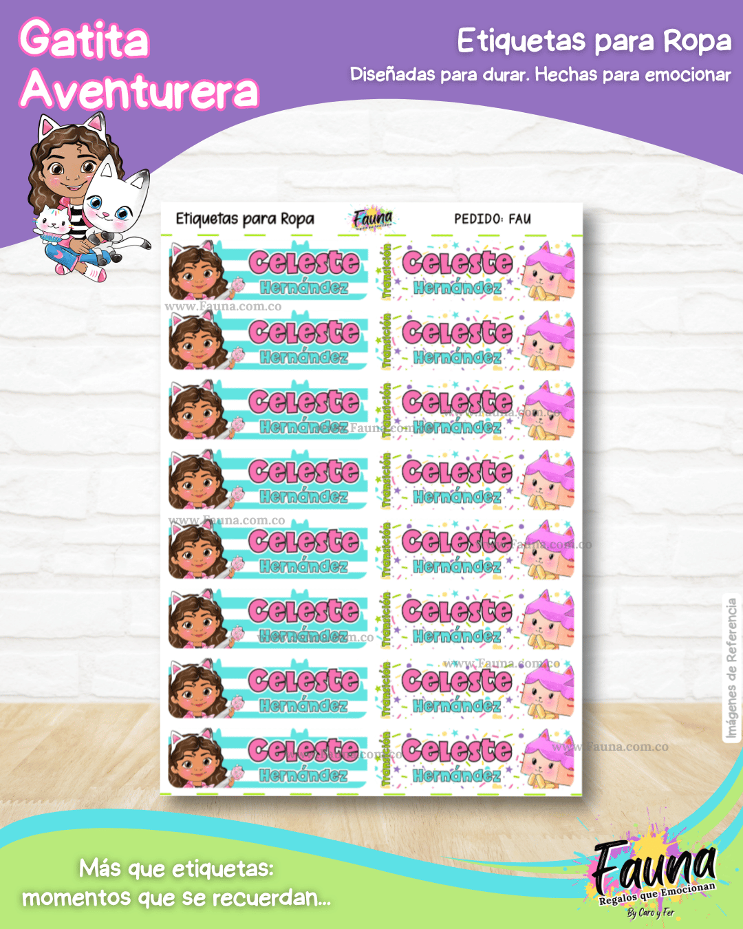 Gatita Aventurera 🏡 - Etiquetas Escolares Premium Personalizadas