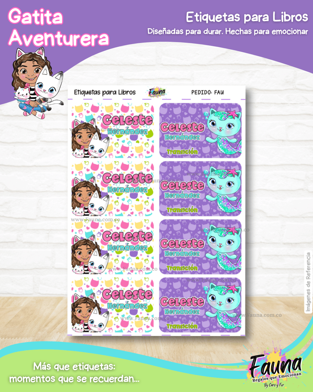 Gatita Aventurera 🏡 - Etiquetas Escolares Premium Personalizadas