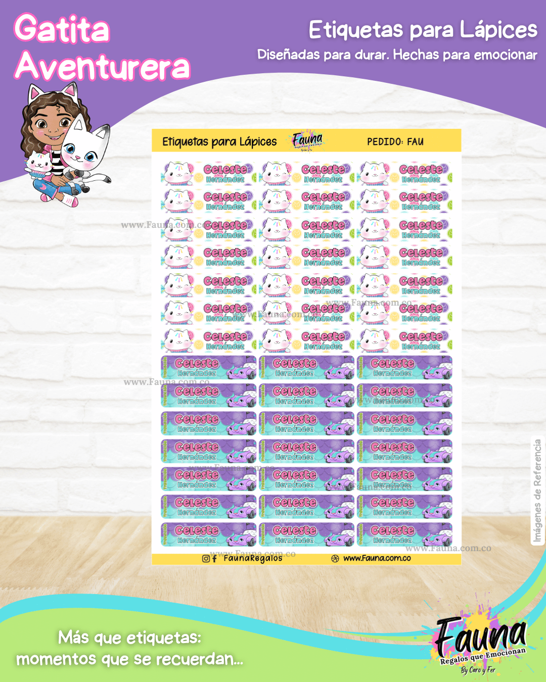 Gatita Aventurera 🏡 - Etiquetas Escolares Premium Personalizadas