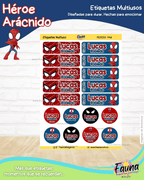 Héroe Arácnido 🕷️ - Etiquetas Escolares Premium Personalizadas