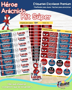 Héroe Arácnido 🕷️ - Etiquetas Escolares Premium Personalizadas