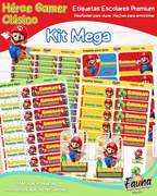 Héroe Gamer Clásico 🍄 - Etiquetas Escolares Premium Personalizadas