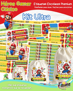 Héroe Gamer Clásico 🍄 - Etiquetas Escolares Premium Personalizadas