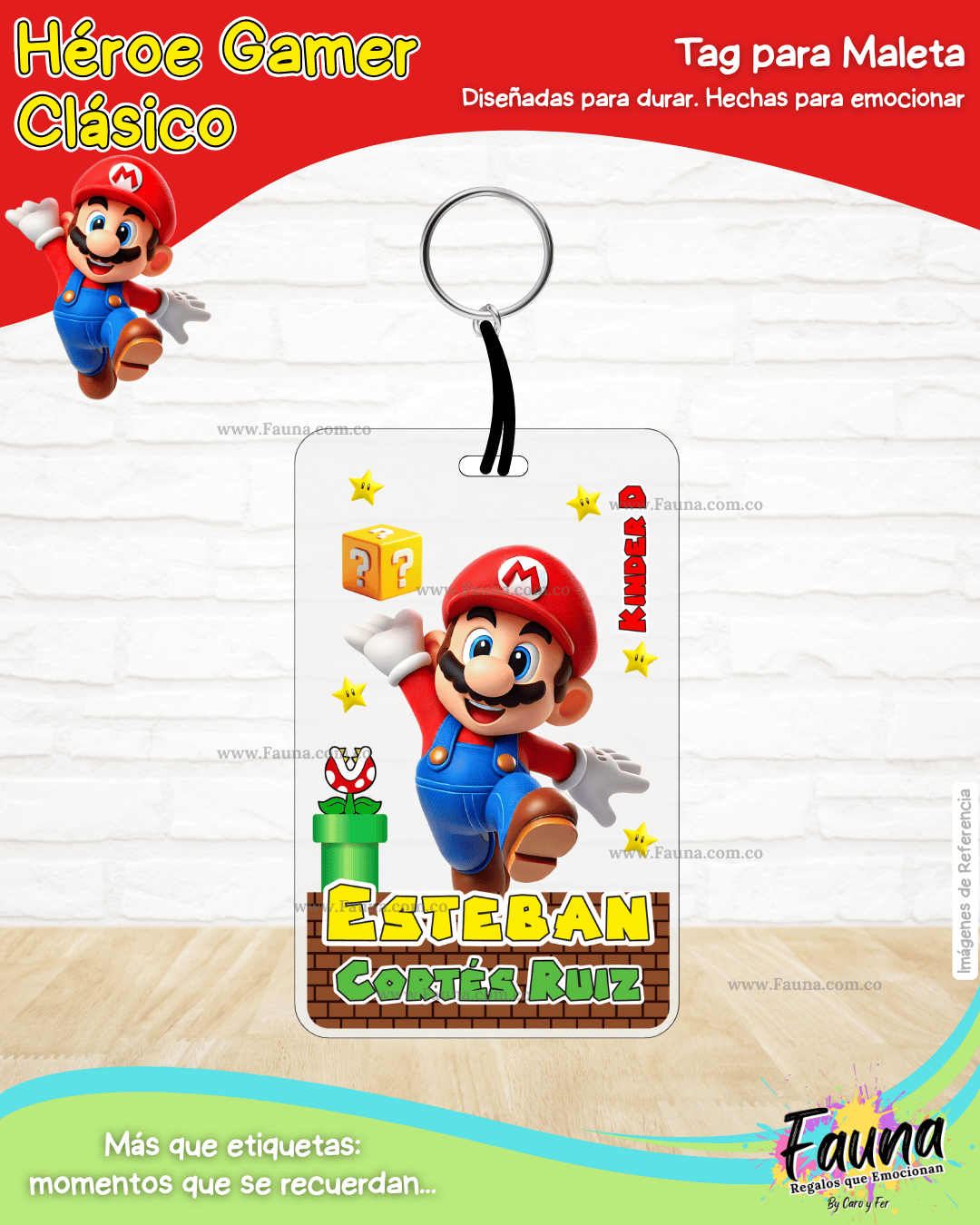 Héroe Gamer Clásico 🍄 - Etiquetas Escolares Premium Personalizadas
