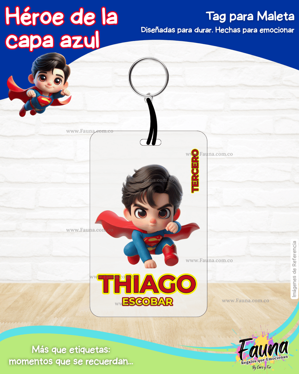 Héroe de la Capa Azul 🛡️ - Etiquetas Escolares Premium Personalizadas
