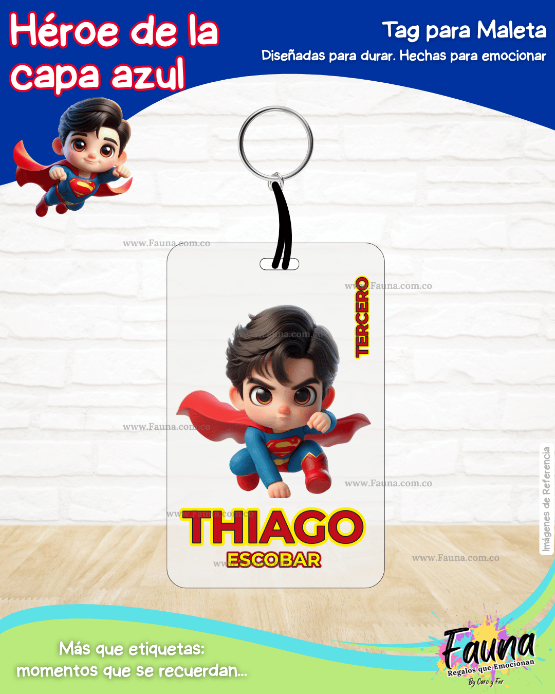 Héroe de la Capa Azul 🛡️ - Etiquetas Escolares Premium Personalizadas