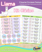 Llama 🦙 - Etiquetas Escolares Premium Personalizadas