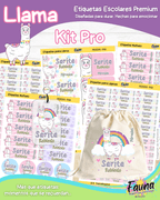 Llama 🦙 - Etiquetas Escolares Premium Personalizadas