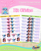 Monstruito Rosa 💖 - Etiquetas Escolares Premium Personalizadas
