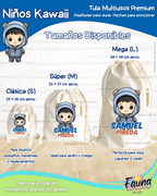 Niños Kawaii 🌟 - Tula personalizada para niño – multiusos con nombre