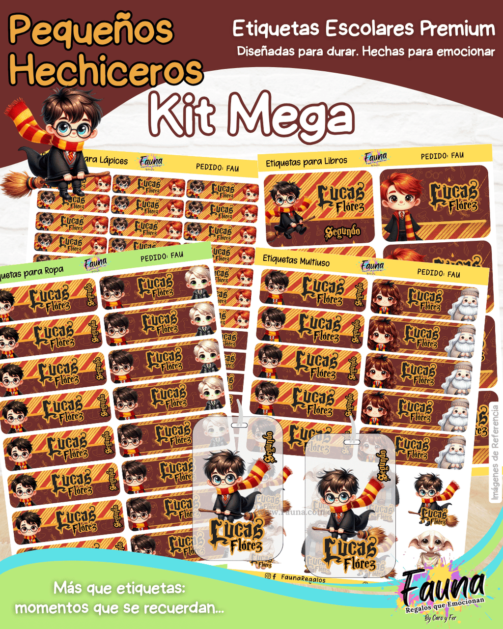 Pequeños Hechiceros 🪄 - Etiquetas Escolares Premium Personalizadas