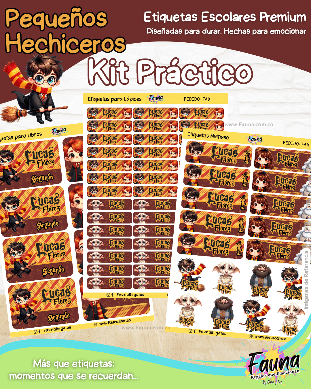 Pequeños Hechiceros 🪄 - Etiquetas Escolares Premium Personalizadas