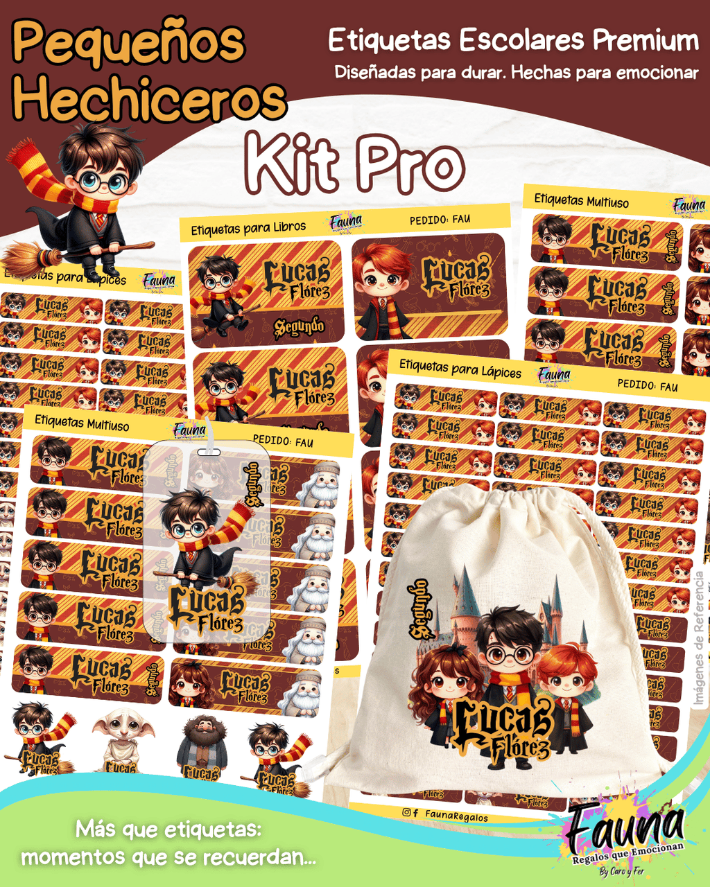 Pequeños Hechiceros 🪄 - Etiquetas Escolares Premium Personalizadas