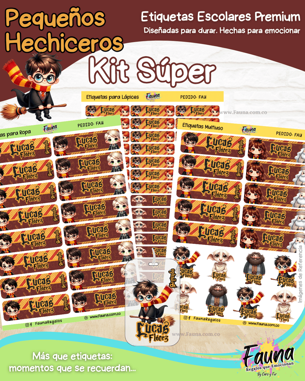 Pequeños Hechiceros 🪄 - Etiquetas Escolares Premium Personalizadas