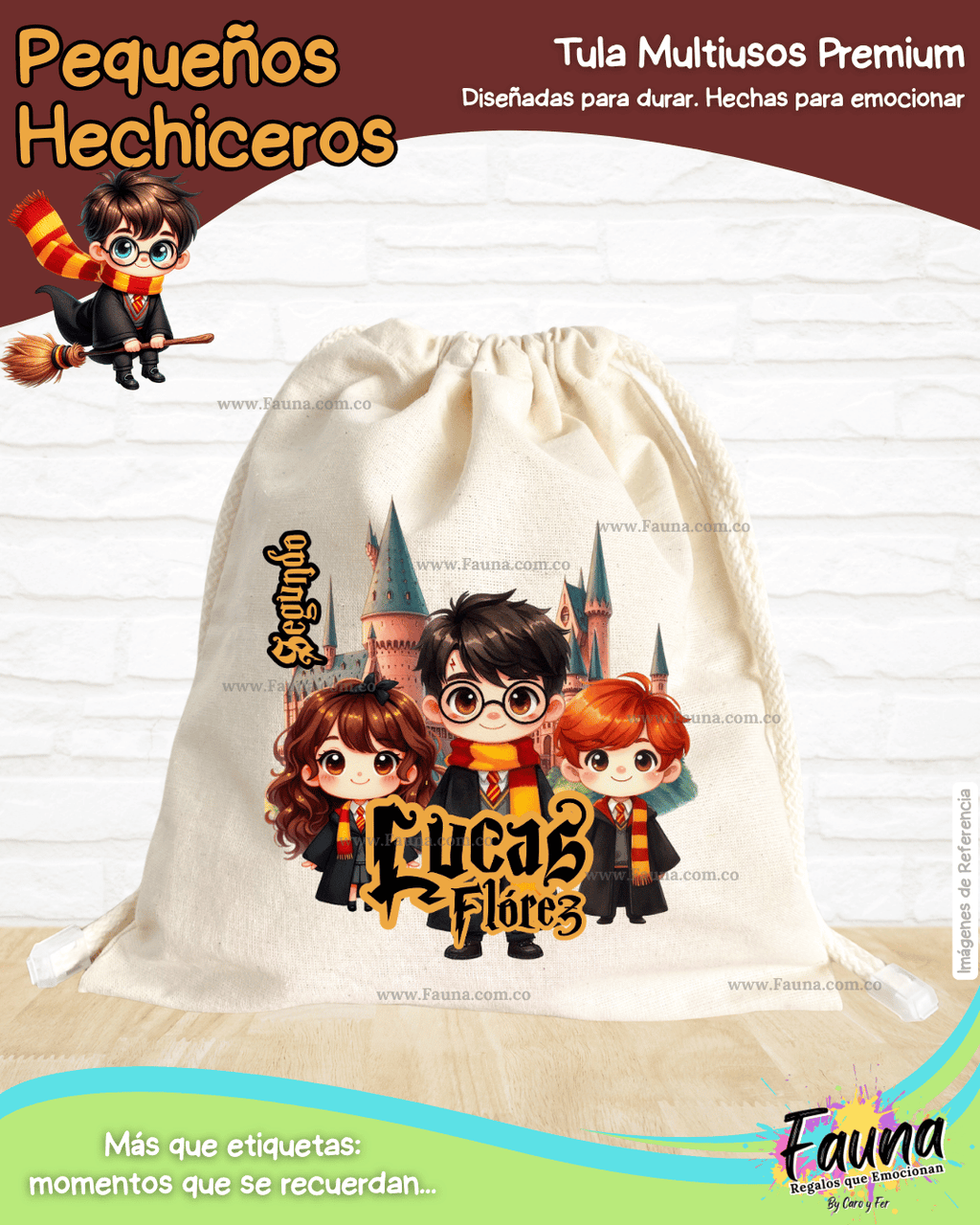 Pequeños Hechiceros 🪄 - Tula personalizada para niños – multiusos con nombre