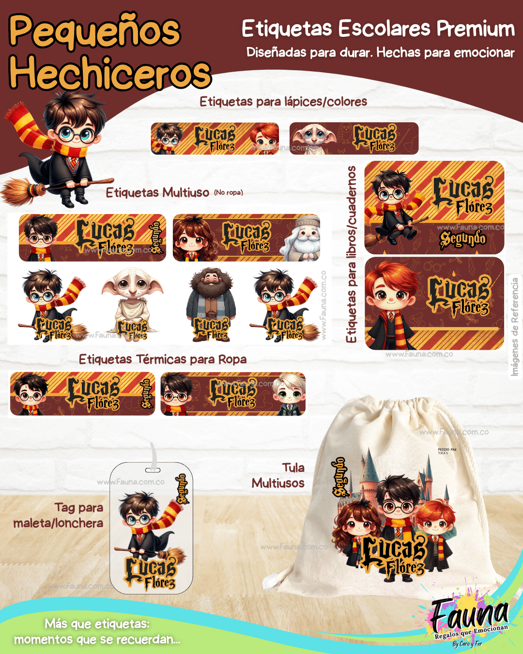 Pequeños Hechiceros 🪄 - Etiquetas Escolares Premium Personalizadas