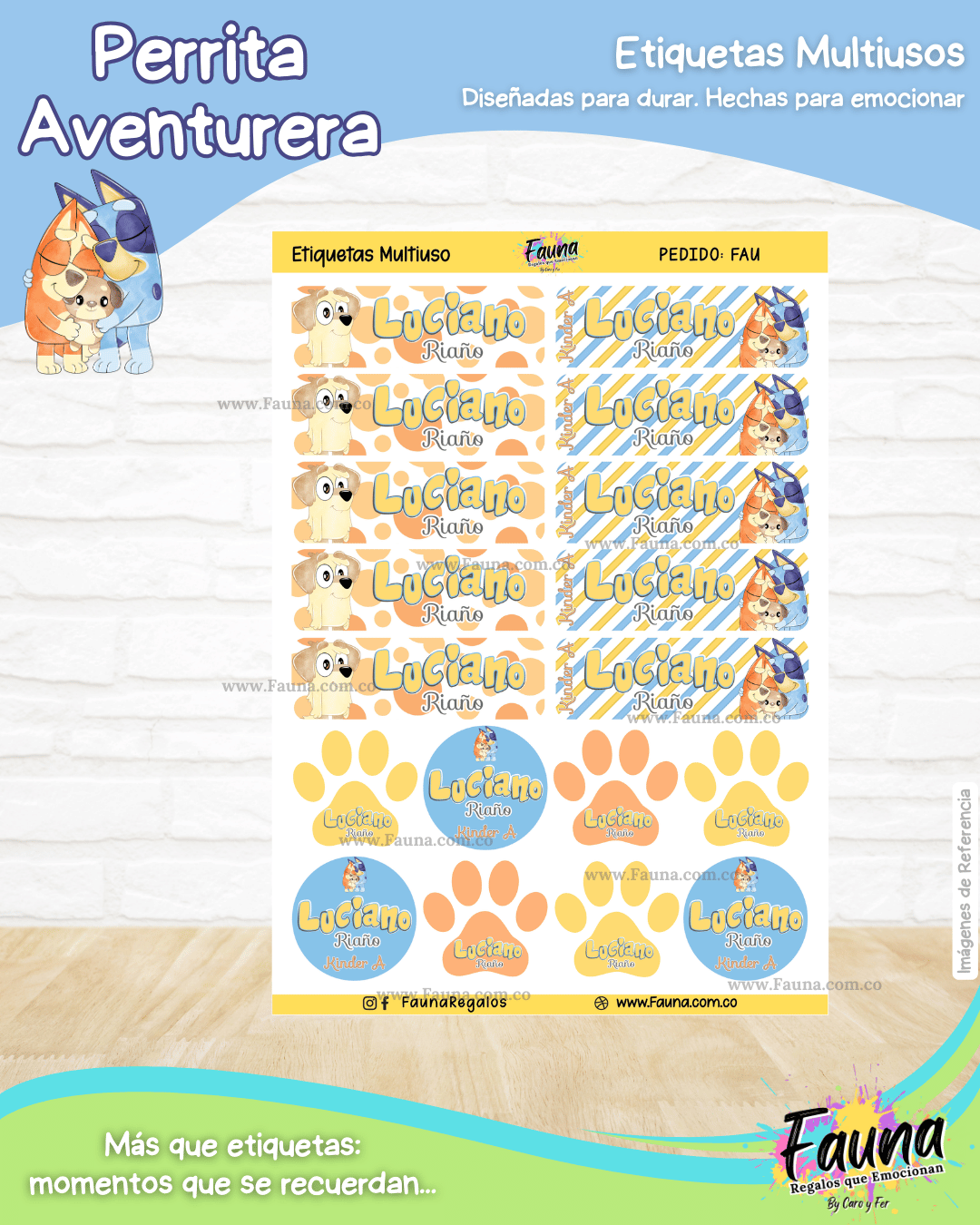 Perrita Aventurera 🐾 - Etiquetas Escolares Premium Personalizadas