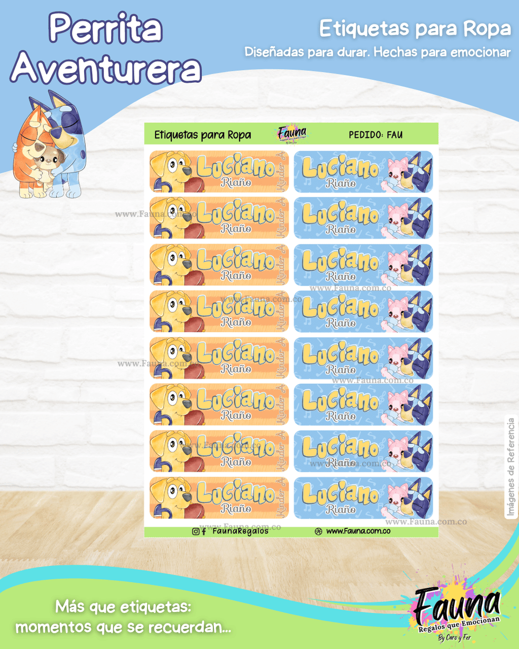 Perrita Aventurera 🐾 - Etiquetas Escolares Premium Personalizadas