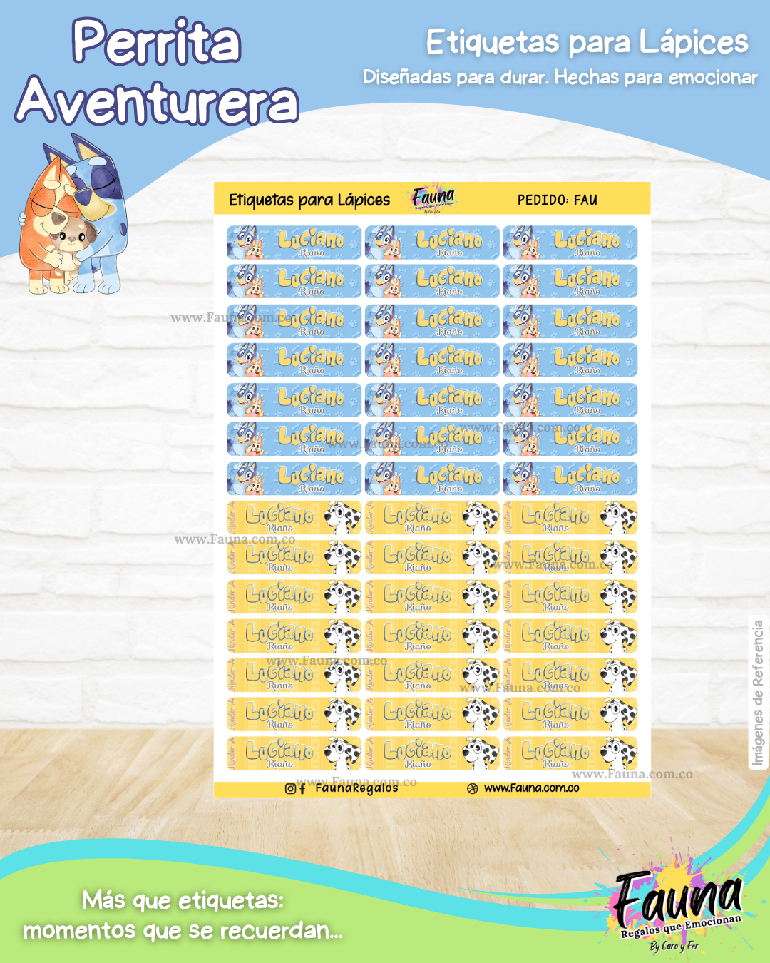 Perrita Aventurera 🐾 - Etiquetas Escolares Premium Personalizadas