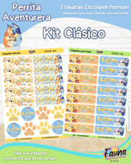 Perrita Aventurera 🐾 - Etiquetas Escolares Premium Personalizadas