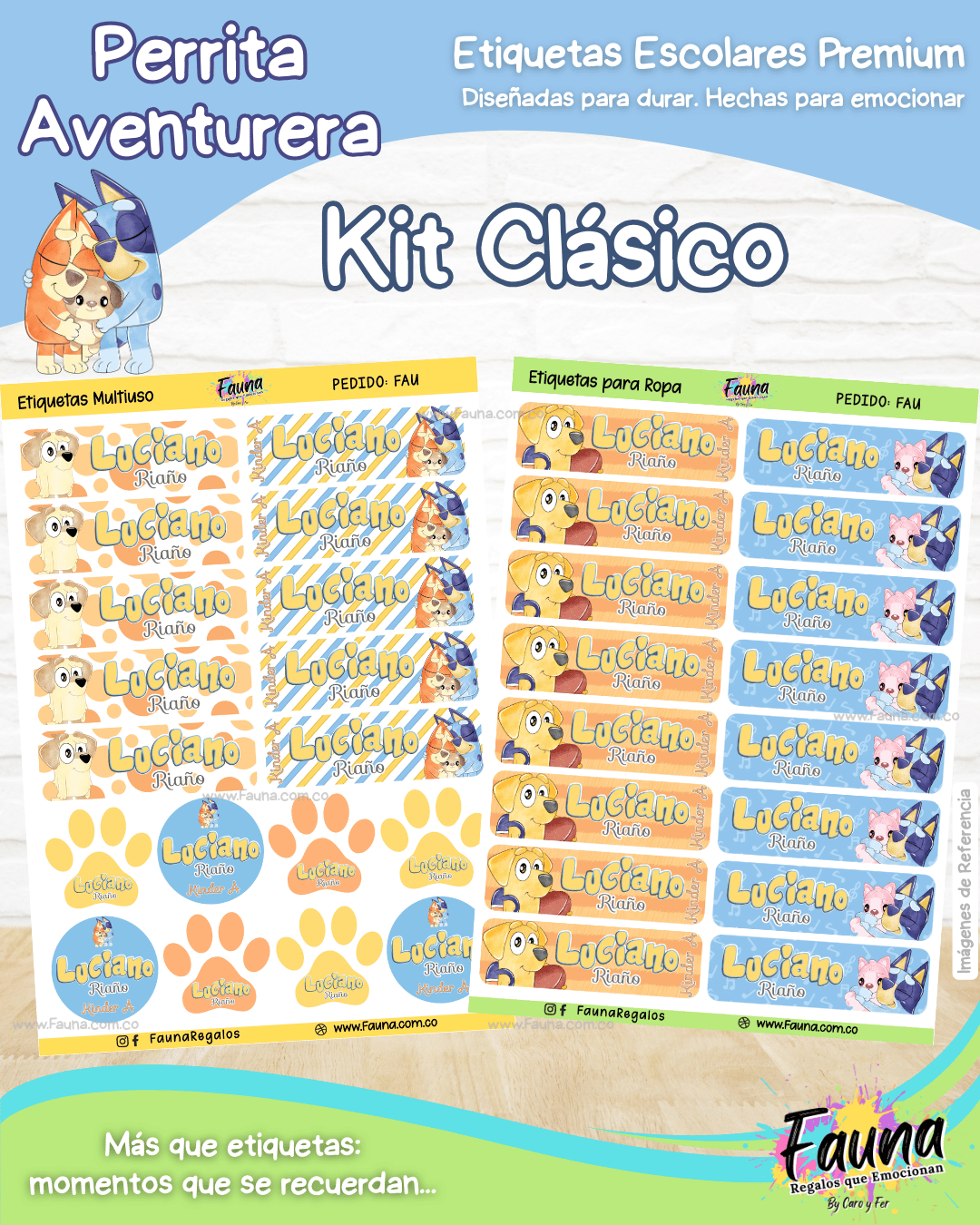 Perrita Aventurera 🐾 - Etiquetas Escolares Premium Personalizadas