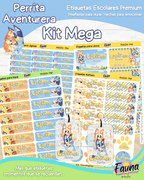 Perrita Aventurera 🐾 - Etiquetas Escolares Premium Personalizadas