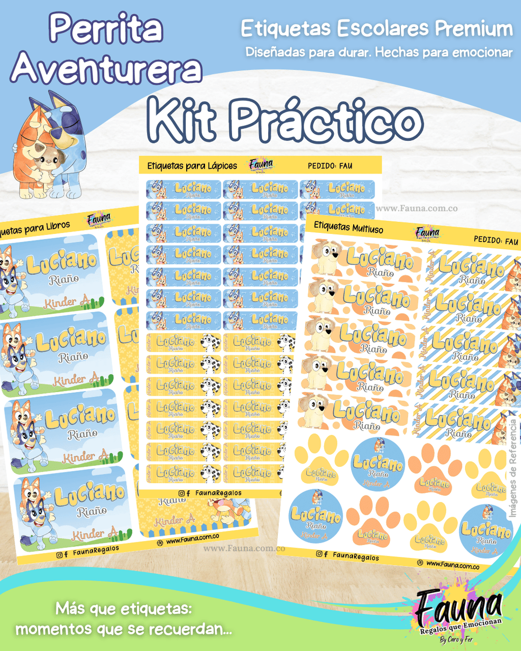 Perrita Aventurera 🐾 - Etiquetas Escolares Premium Personalizadas